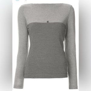 CHANEL 1997 Vintage CC Logo Shirt. Sz 42